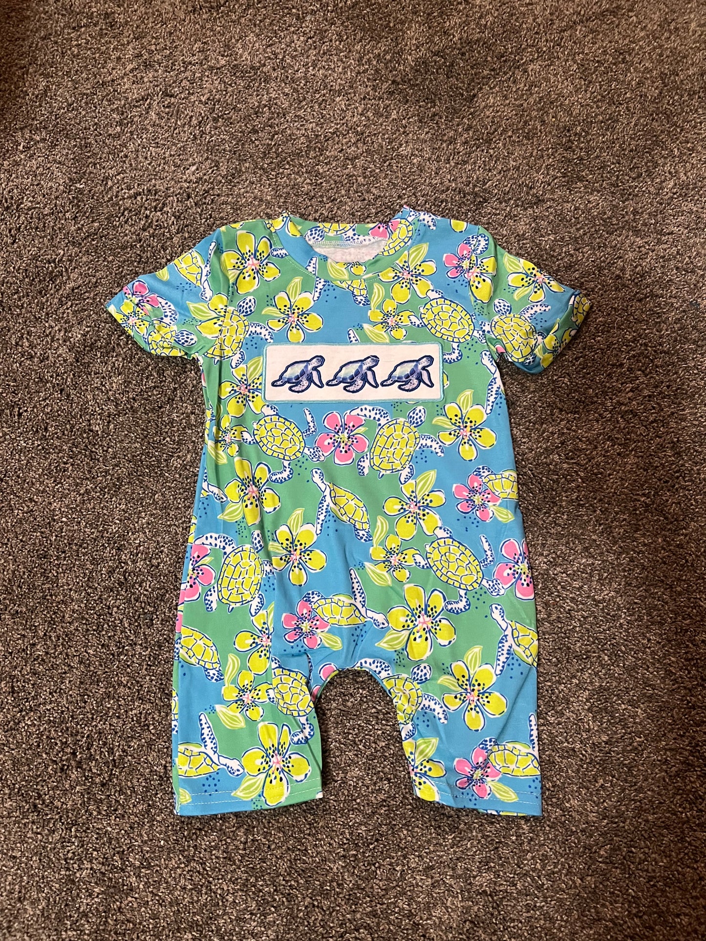 Turtle paisley romper