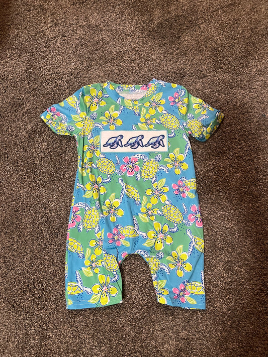 Turtle paisley romper