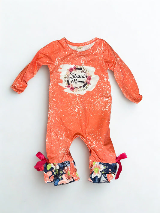 Blessed Mama floral romper