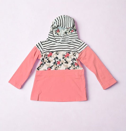 Pink Floral Hoodie